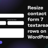 How to resize contact form 7 textarea rows on WordPress