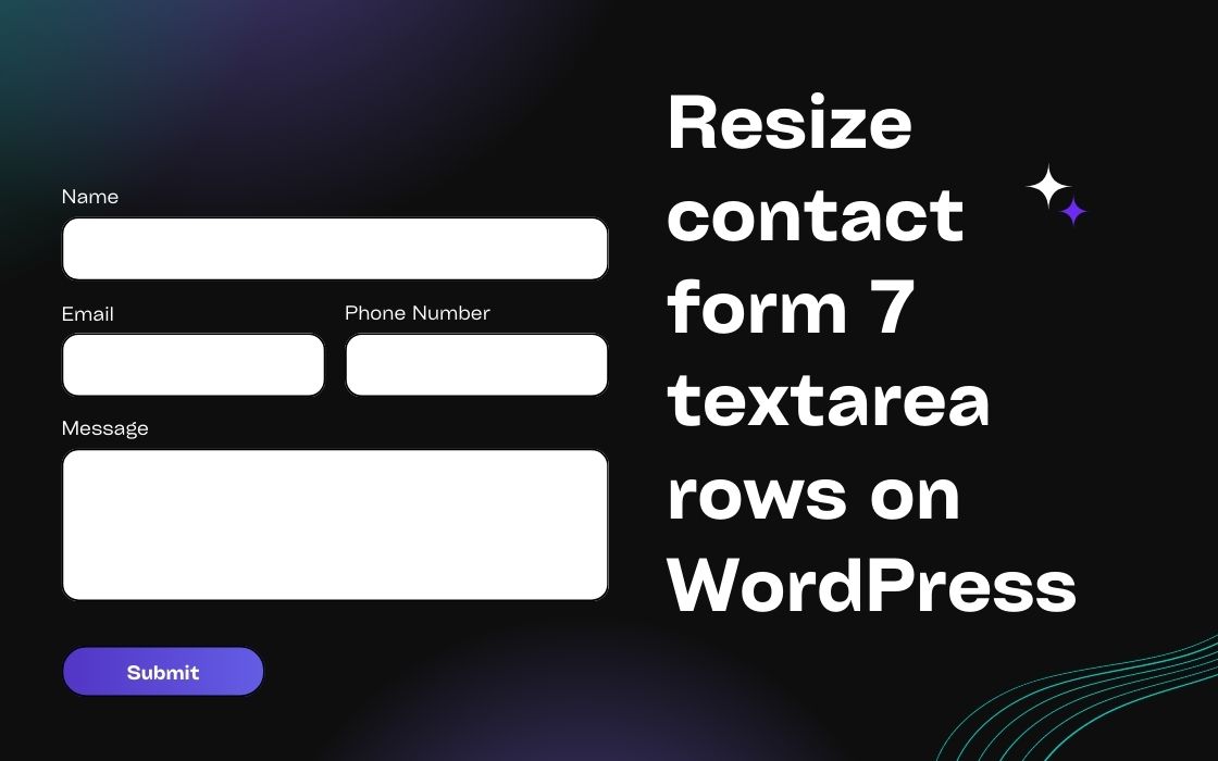 Feature image How to resize contact form 7 textarea rows on WordPress