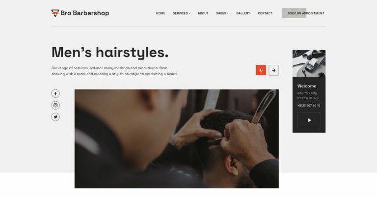 Bro Barbershop Modern Hair Salon WordPress Theme