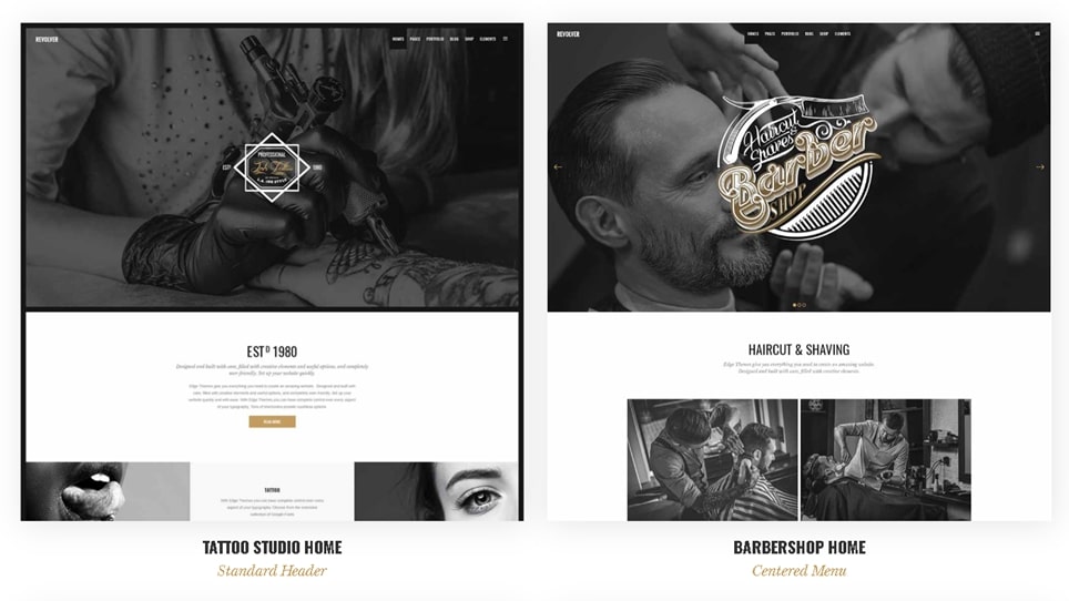 Revolver Tattoo Studio and Barbershop Theme