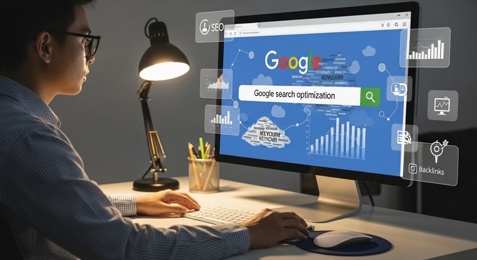 Feature image Google search optimization for New company