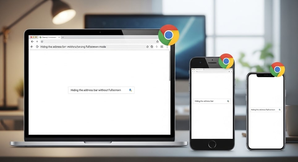 Hide Chrome Address Bar on Windows 10, Android, and iPhone (No Fullscreen Needed)