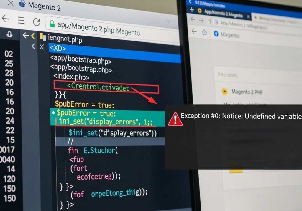 How to turn on error messages in magento 2