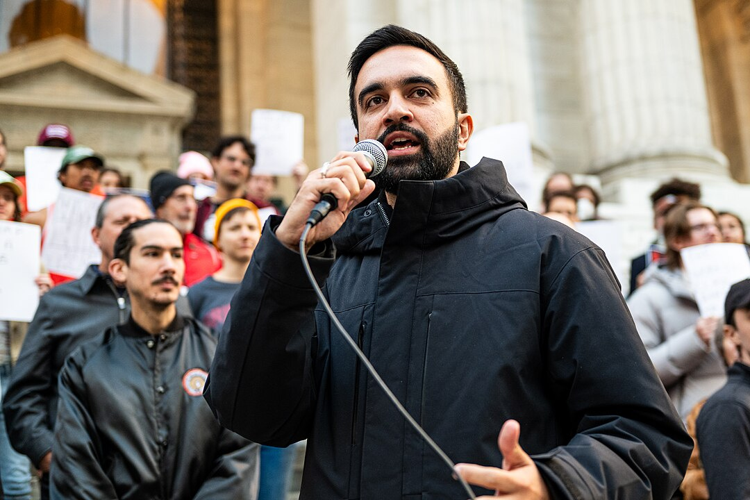Feature image 1080px Zohran Mamdani at the Resist Fascism Rally in Bryant Park on Oct 27th 2024