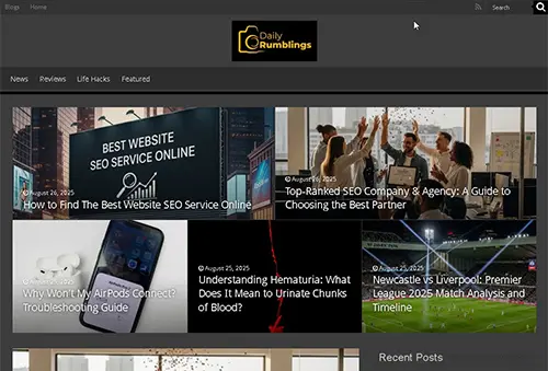 Daily Rumblings website designed by Smartupworld
