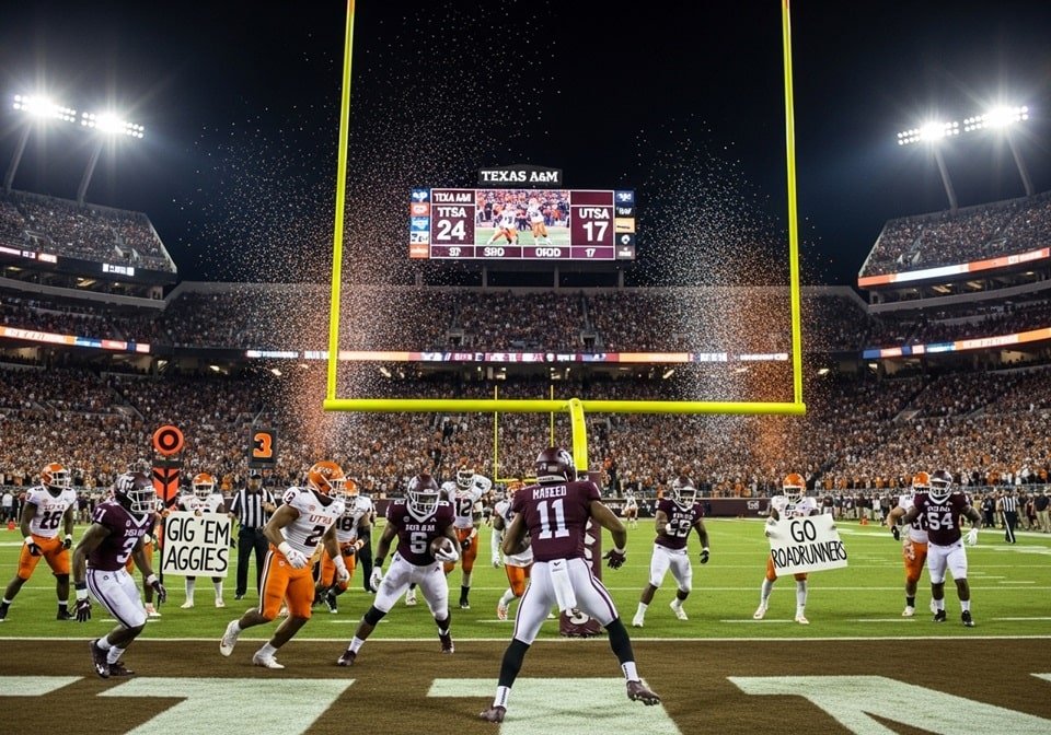 Feature image Texas A&M Aggies vs. UTSA Roadrunners: 2025 Season Opener Preview