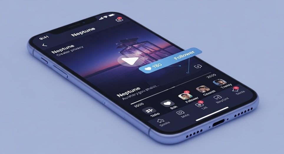 Feature image Neptune App Explained: The New TikTok Alternative That Lets Creators Hide Likes, Followers & Focus on Real Content